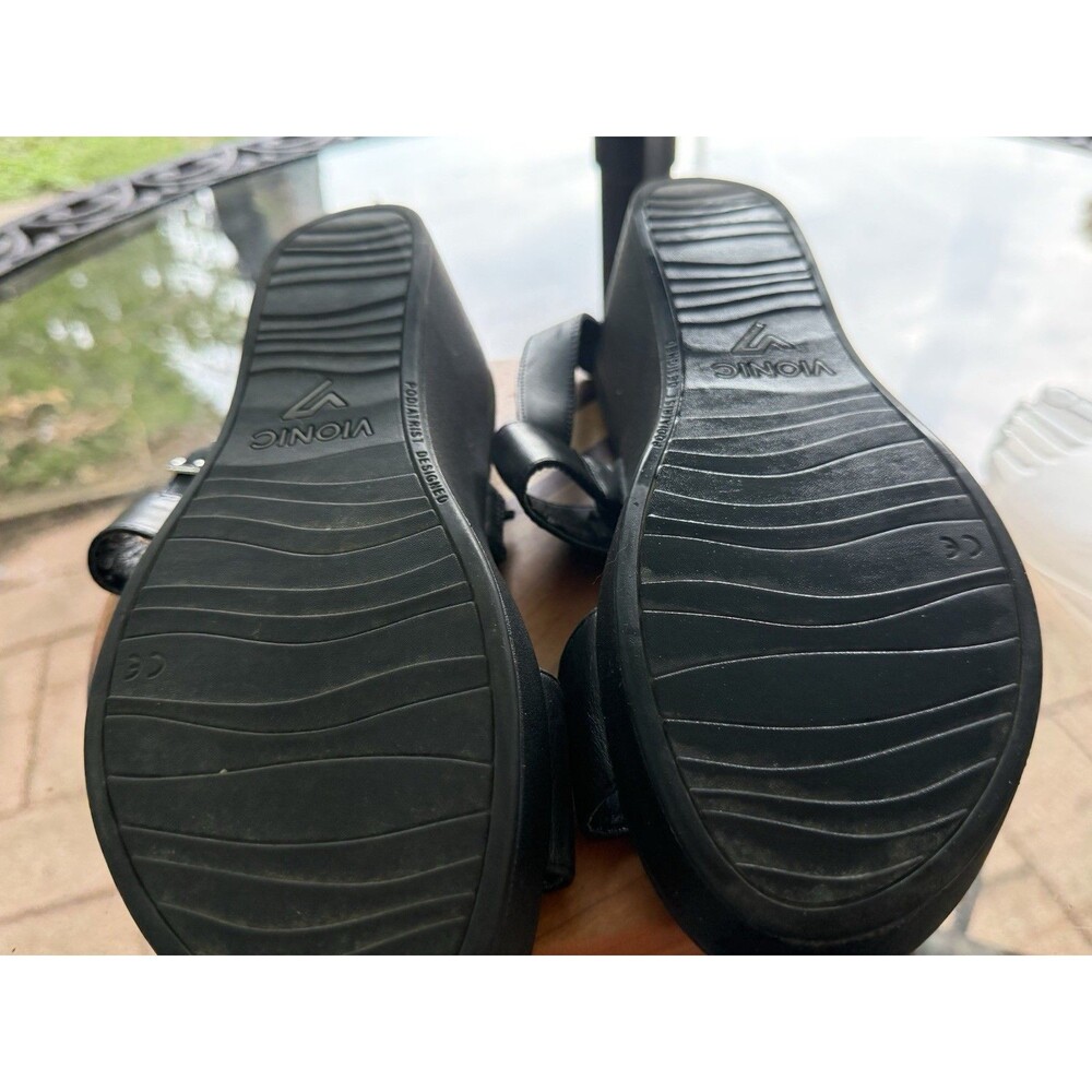 Vionic Lovell Black Wedge Sandals Women's 9 style TVW5253 - Picture 6 of 7